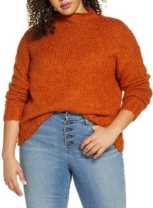 BP Funnel-neck Bouclé Sweater.